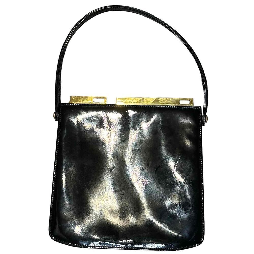 Robinson’s Vintage Black Patent Leather Small Handbag Made in France